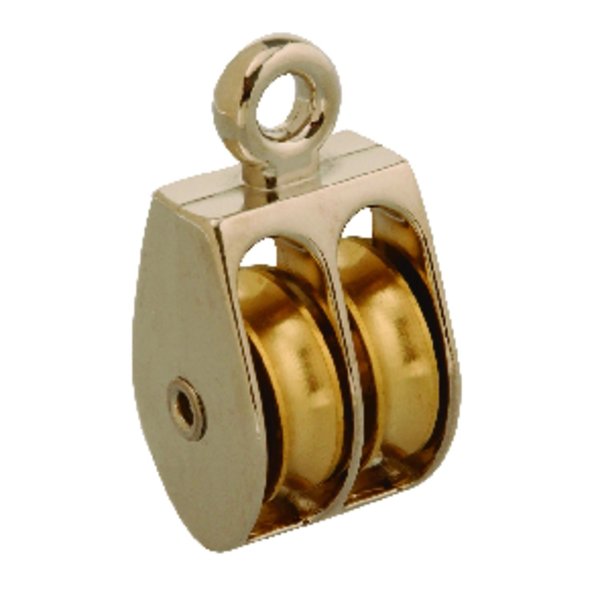 Campbell Chain & Fittings Campbell 3/4 in. D Nickel Copper Ridge Eye Double Sheave Rigid Eye Pulley T7655202N